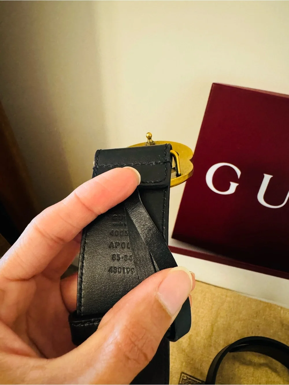 Gucci Black Leather Belt with Gold Double G Buckle